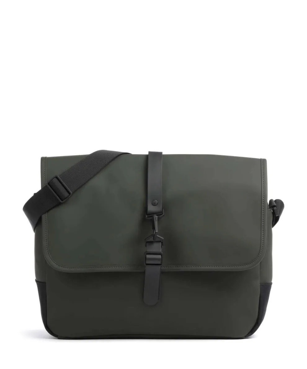 Messenger bag 16″ polyurethane, polyester dark green