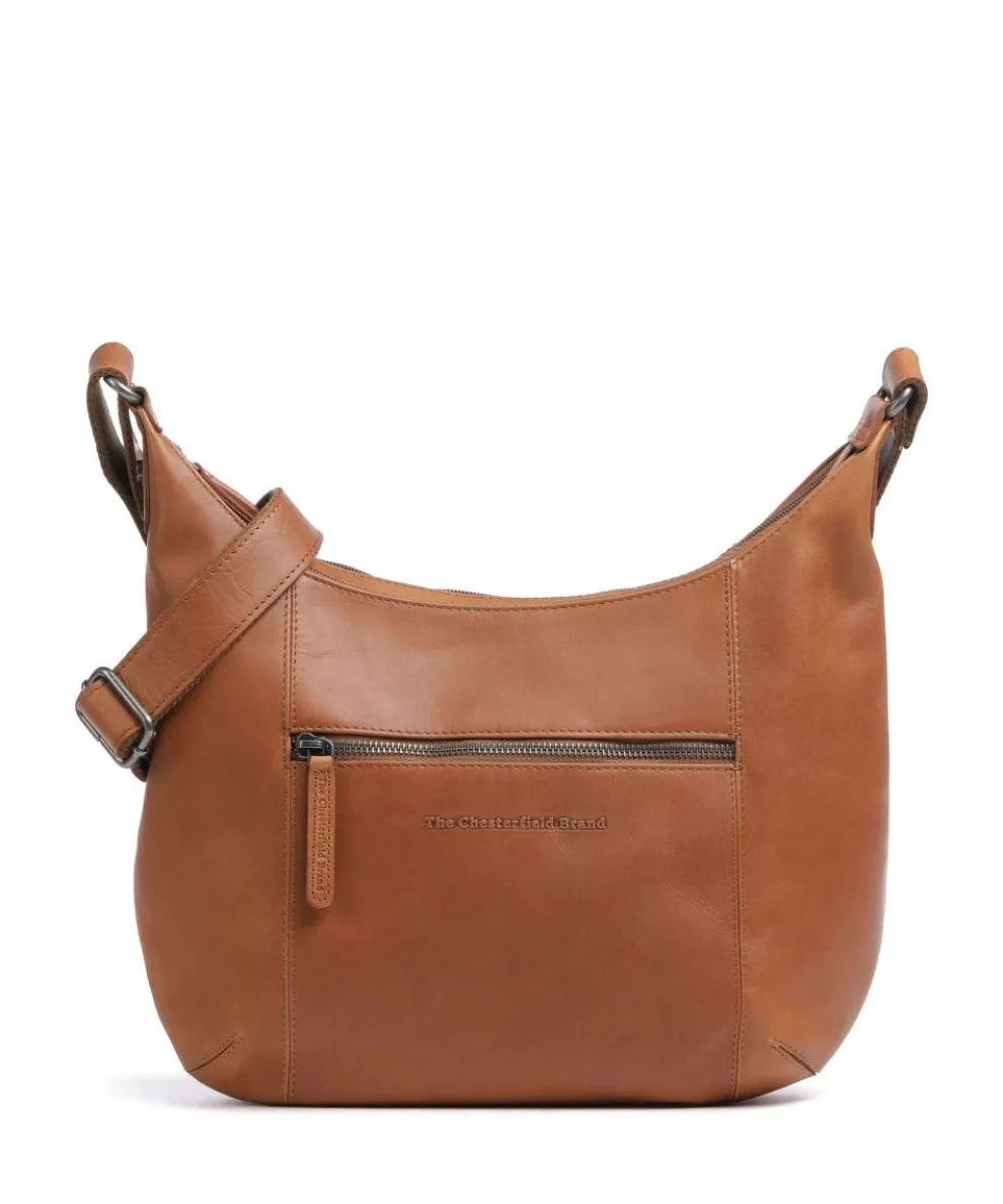 Cow Wax Pull Up Arlette Hobo bag fine grain leather cognac