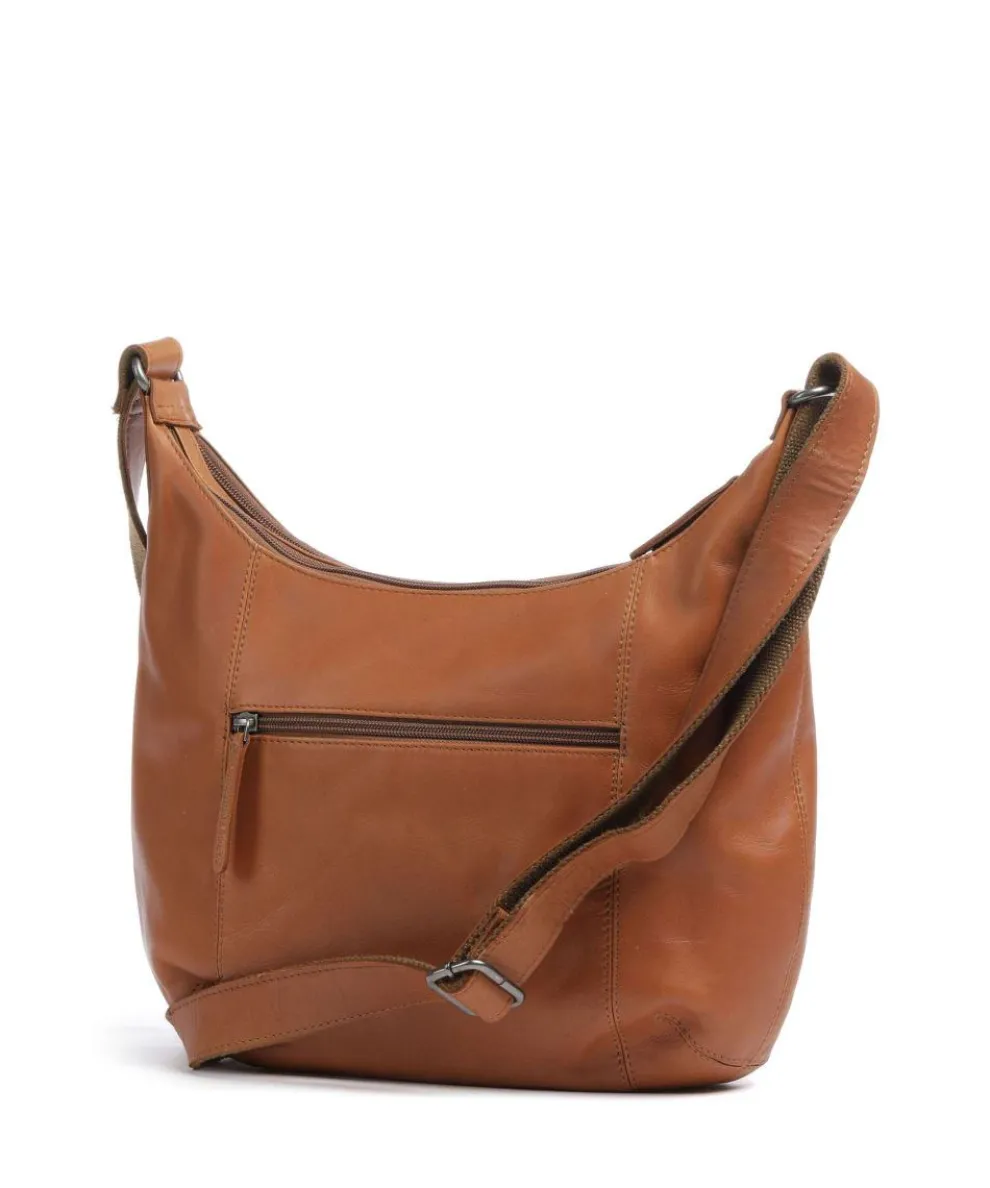 Cow Wax Pull Up Arlette Hobo bag fine grain leather cognac