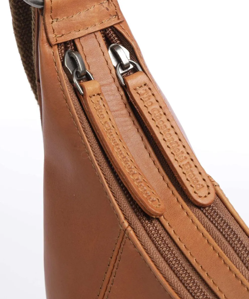 Cow Wax Pull Up Arlette Hobo bag fine grain leather cognac