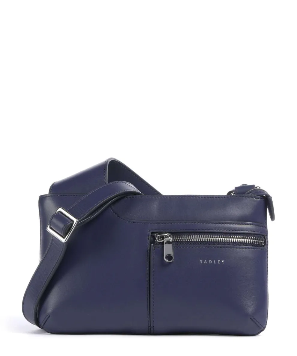 Pockets Crossbody bag fine grain cow leather dark blue