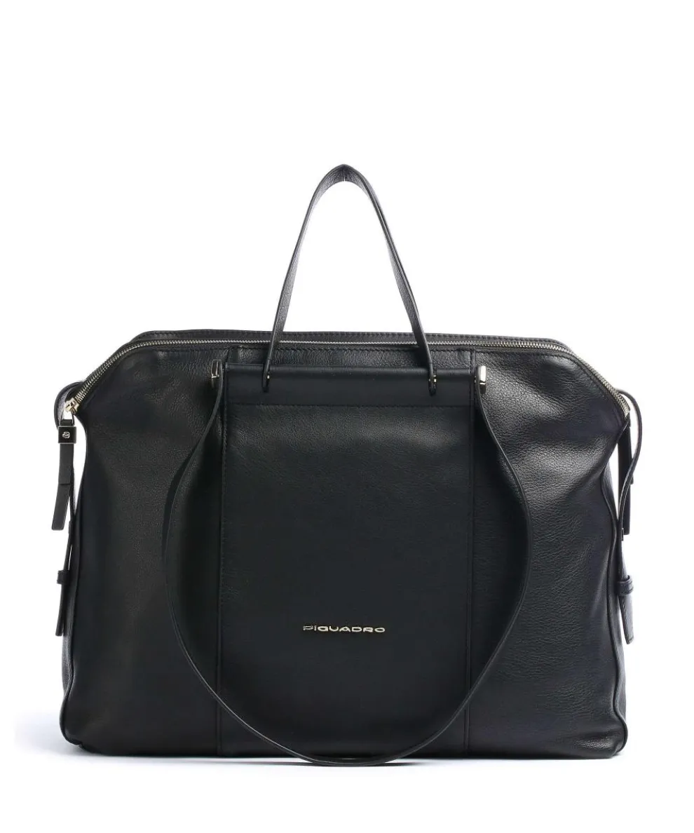 Circle Briefcase 14″ fine grain cow leather black
