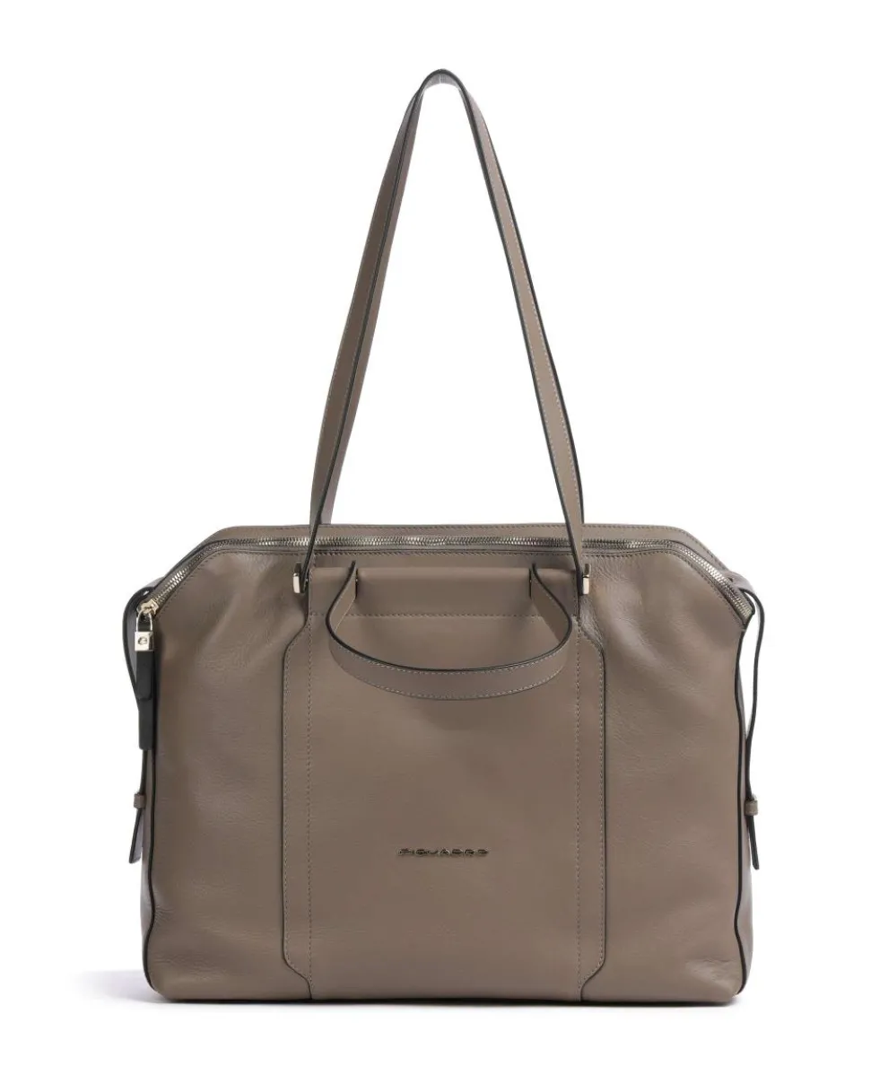 Circle Briefcase 14″ fine grain cow leather taupe