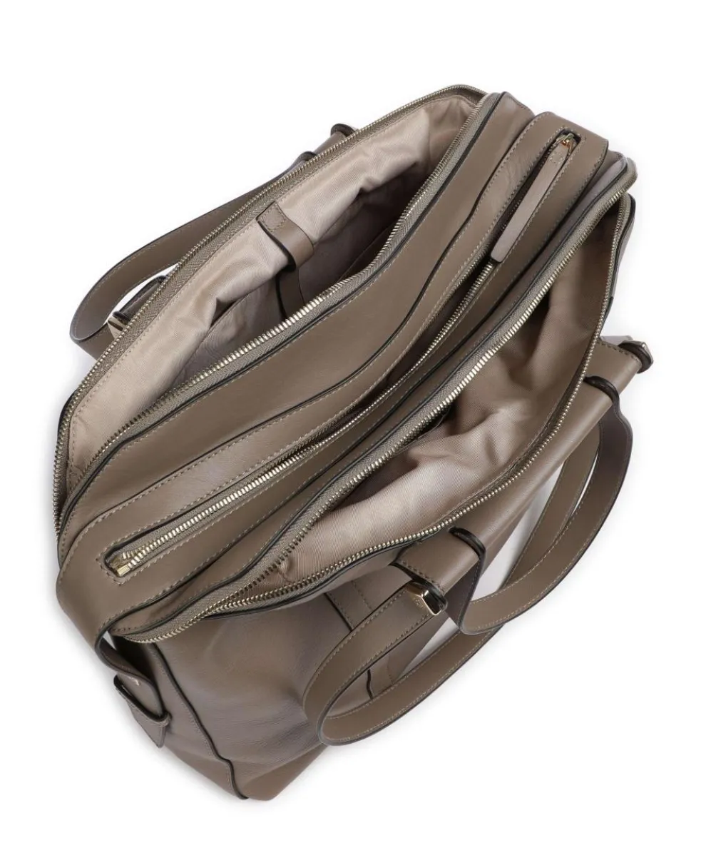 Circle Briefcase 14″ fine grain cow leather taupe