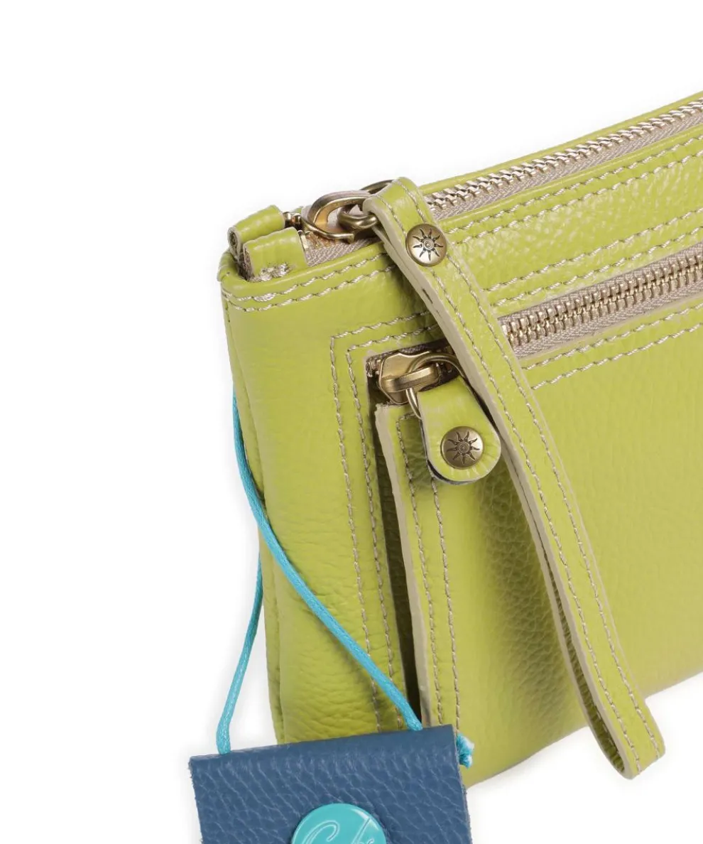 Zante Olly Crossbody bag grained calfskin green