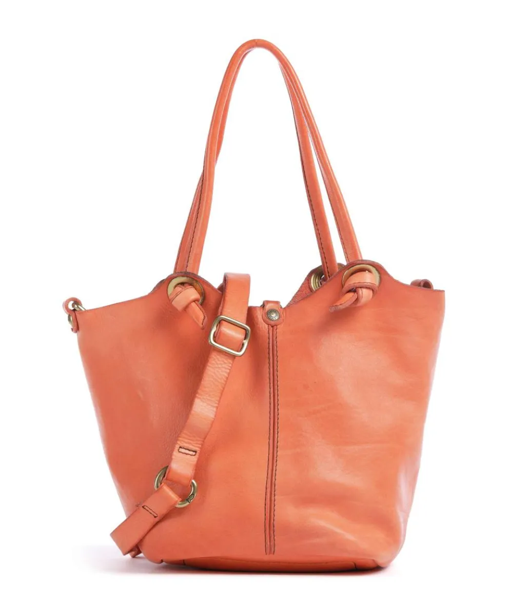 Handbag grained cow leather orange