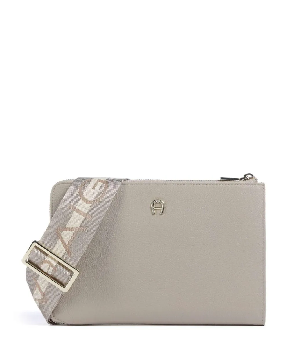 Zita Crossbody bag grained cow leather taupe