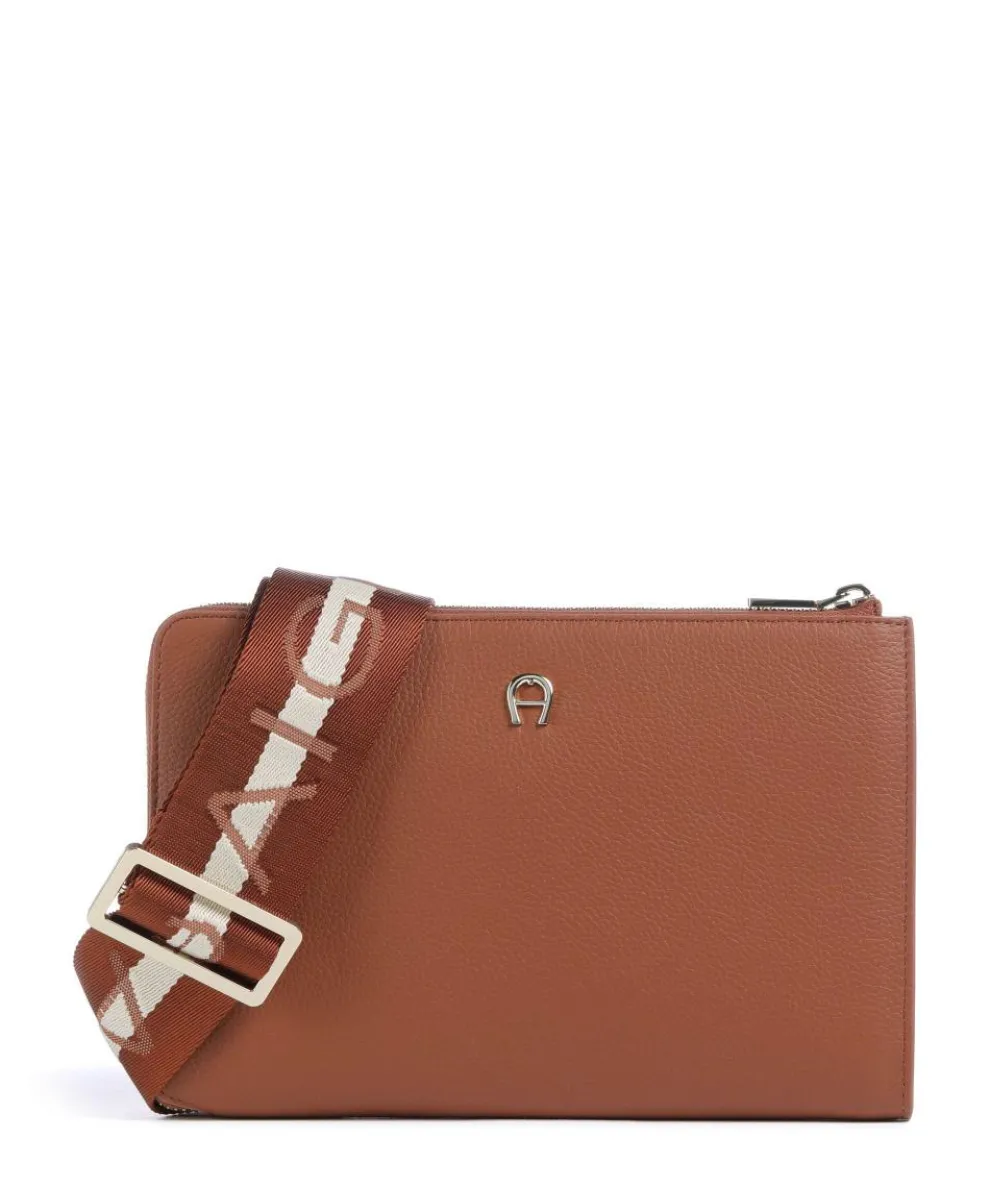 Zita Crossbody bag grained cow leather brown