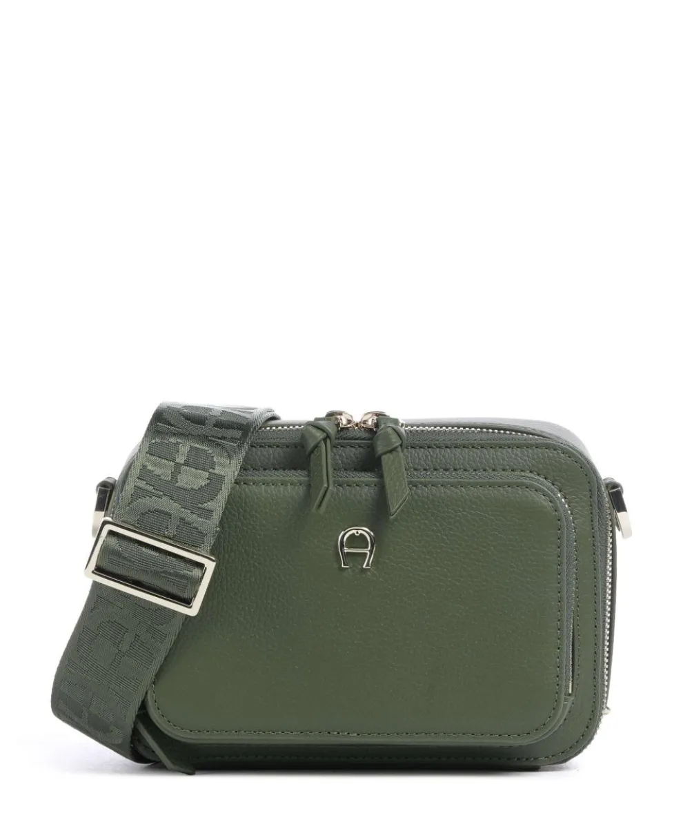 Zita S Crossbody bag grained cow leather dark green