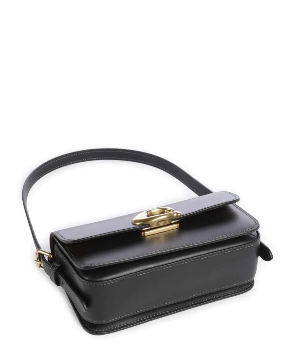 Zoe Shoulder bag fine grain cow leather black