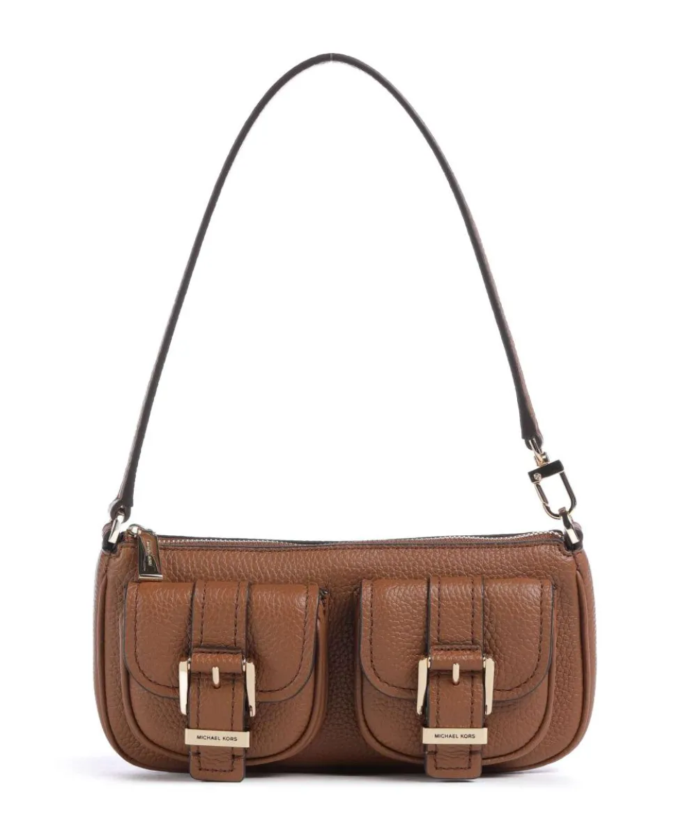 Zoe Small Shoulder bag grained cow leather brown