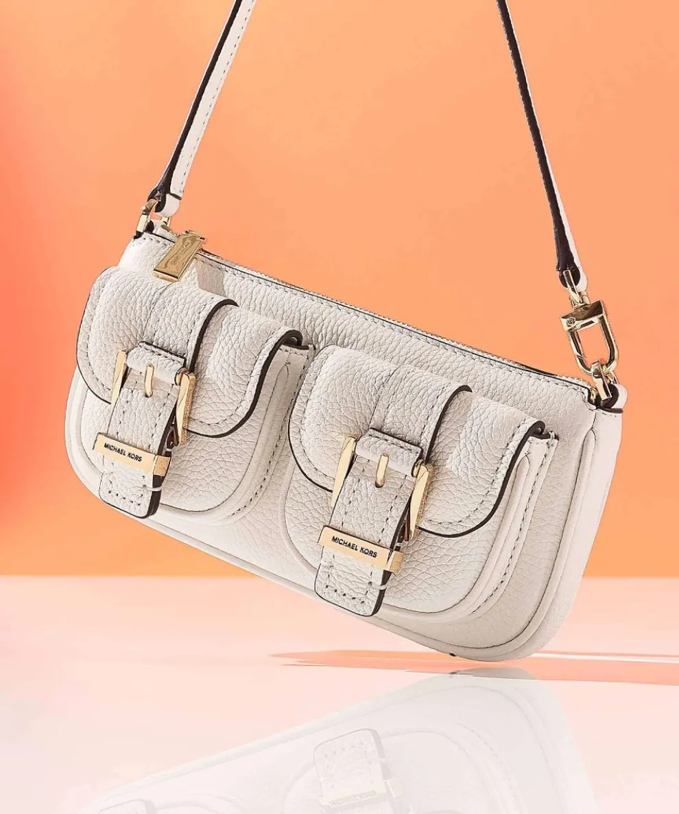 Zoe Small Shoulder bag grained cow leather white