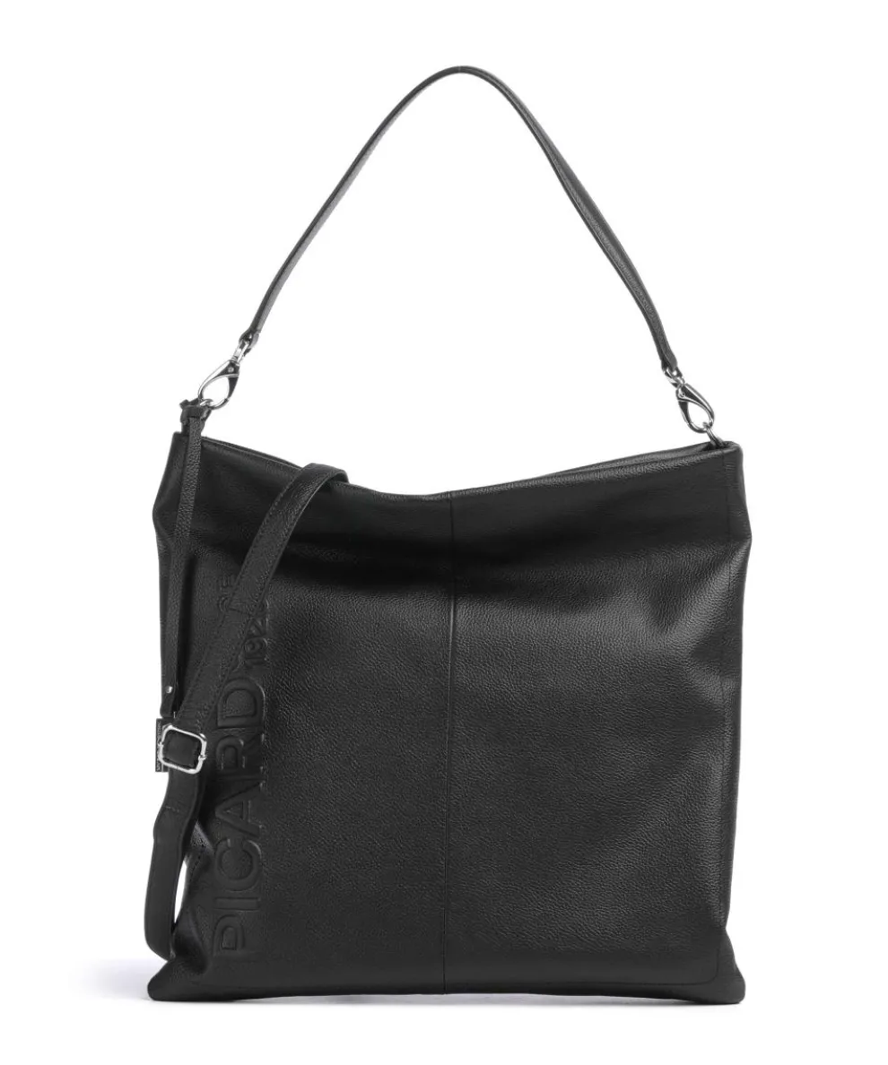 Zoom Hobo bag grained cow leather black