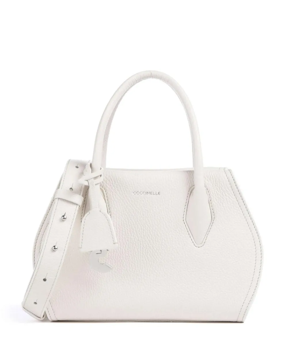Lord Handbag grained leather white